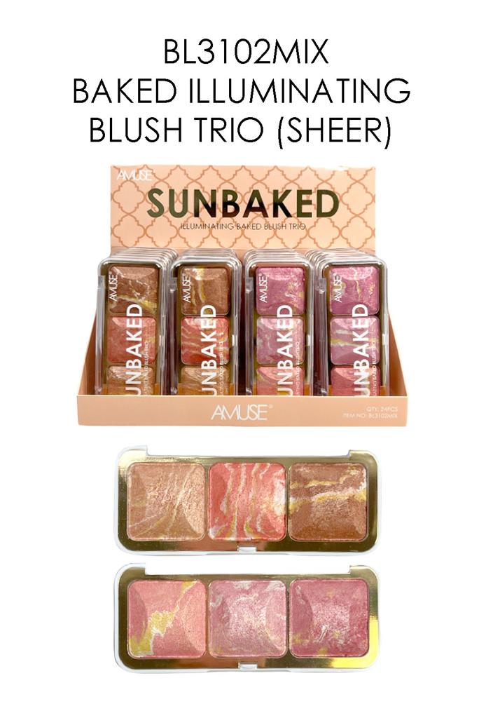 Amuse BAKED ILLUMINATING BLUSH TRIO (SHEER), Display