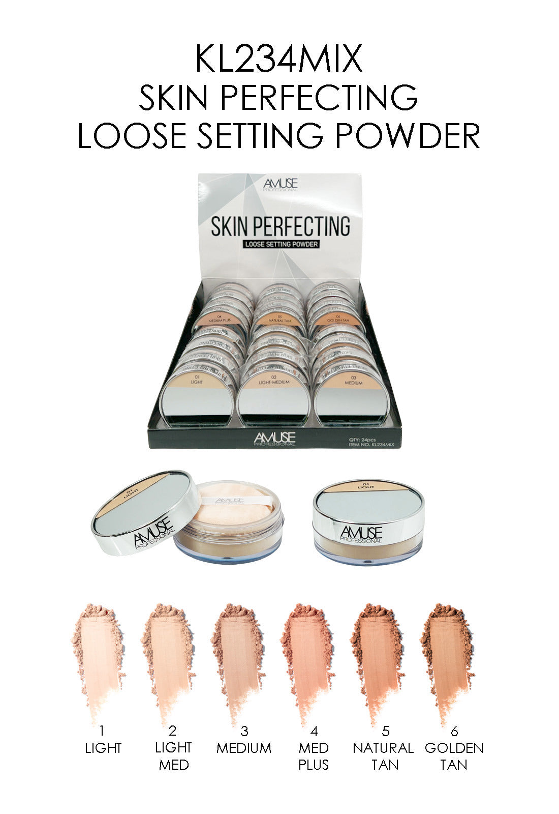Amuse SKIN PERFECTING LOOSE SETTING POWDER, Display