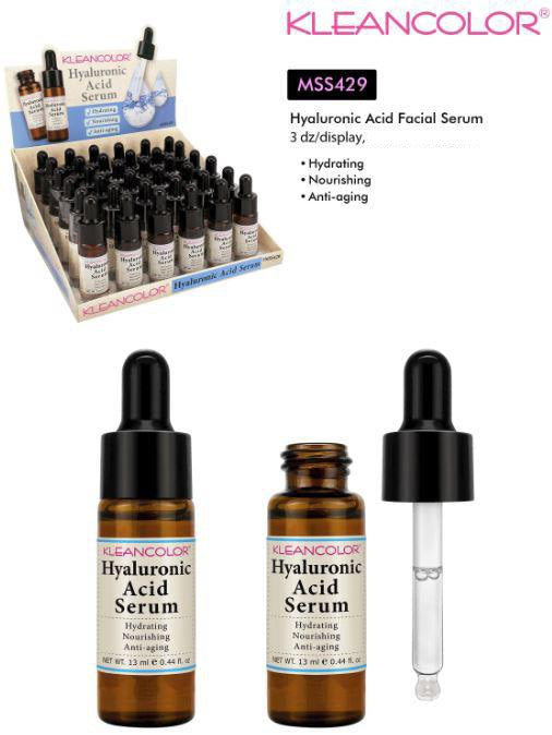 Kleancolor Hyaluronic Acid Facial Serum, Display