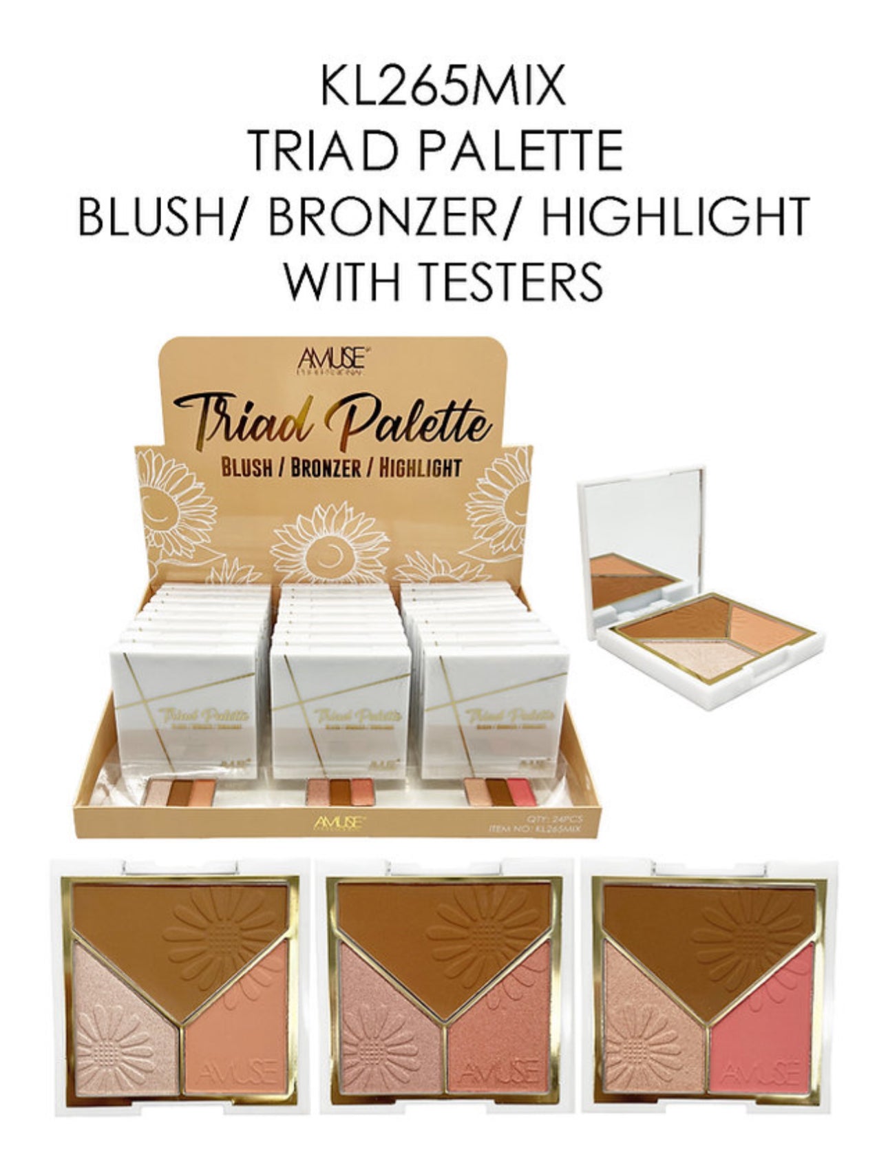 Amuse - Triad Palette Blush/ Bronser/ Highlighter