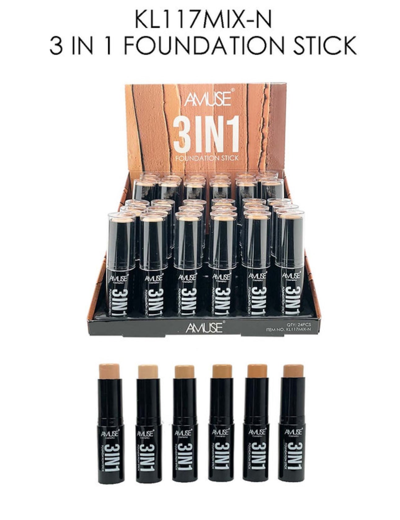 Amuse - 3 in 1 Concealer, Foundation & Corrector