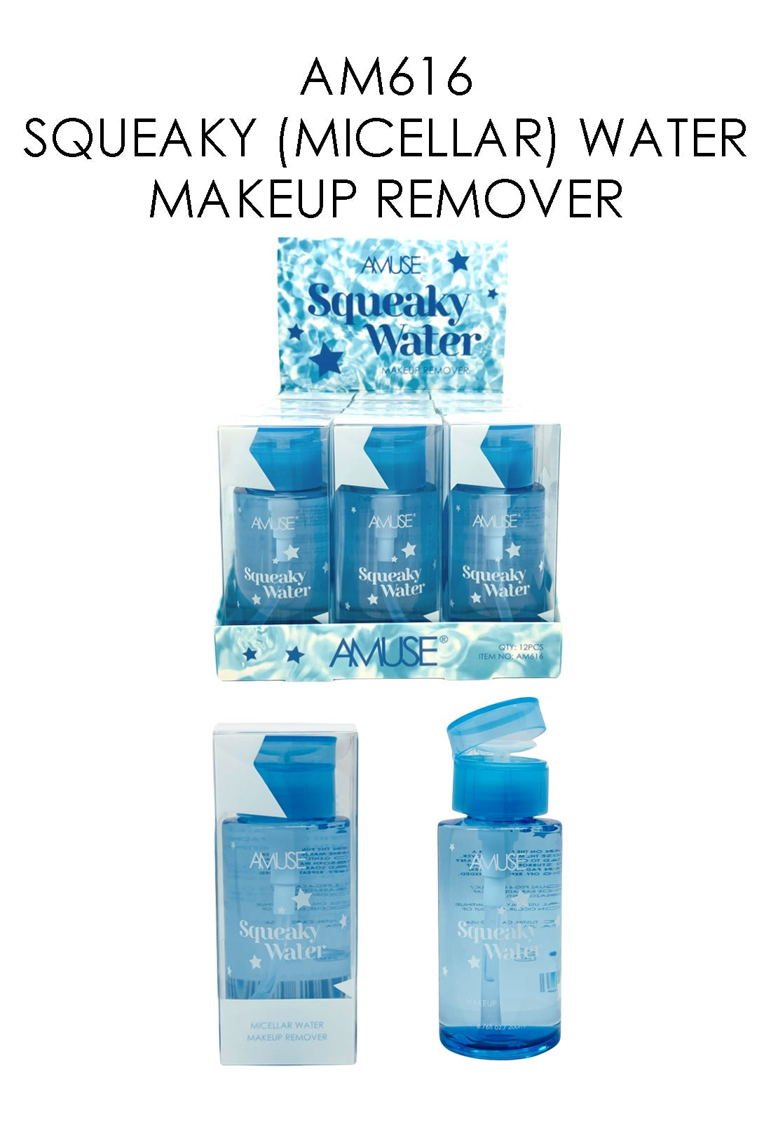 Amuse SQUEAKY (MICELLAR) WATER MAKEUP REMOVER, Display