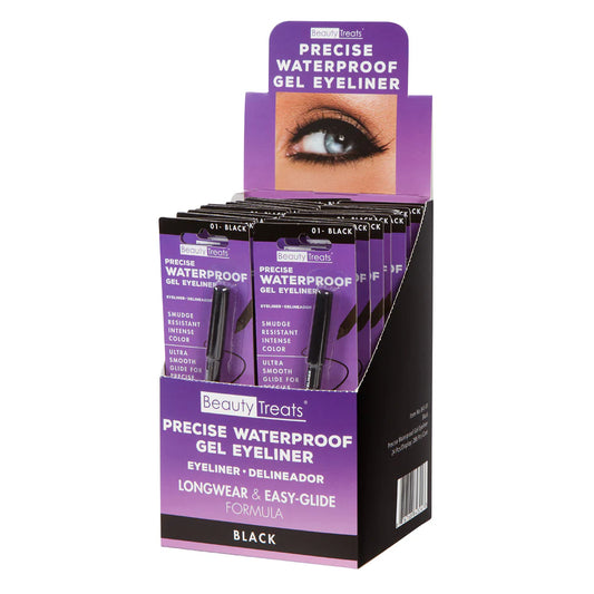 BEAUTY TREATS - PRECISE WATERPROOF GEL EYELINER BLACK - 24 PCS