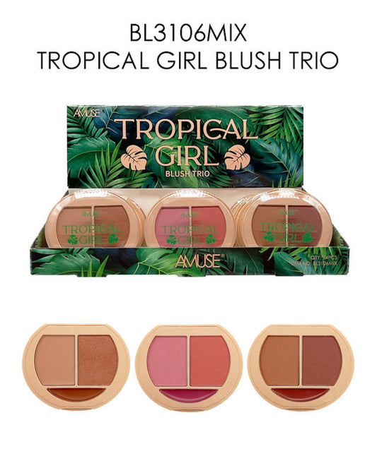 AMUSE - TROPICAL GIRL BLUSH TRIO DISPLAY (24PCS)