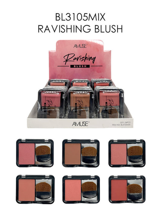 AMUSE - RAVISHING BLUSH WITH BRUSH - DISPLAY 24PC