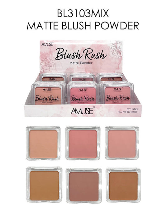 AMUSE - BLUSH RUSH MATTE POWDER - DISPLAY 24PC
