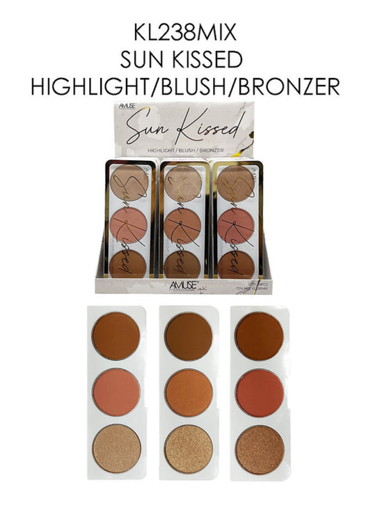 AMUSE - SUN KISSED - HIGHLIGHT, BLUSH & BRONZER - 24 PCS DISPLAY